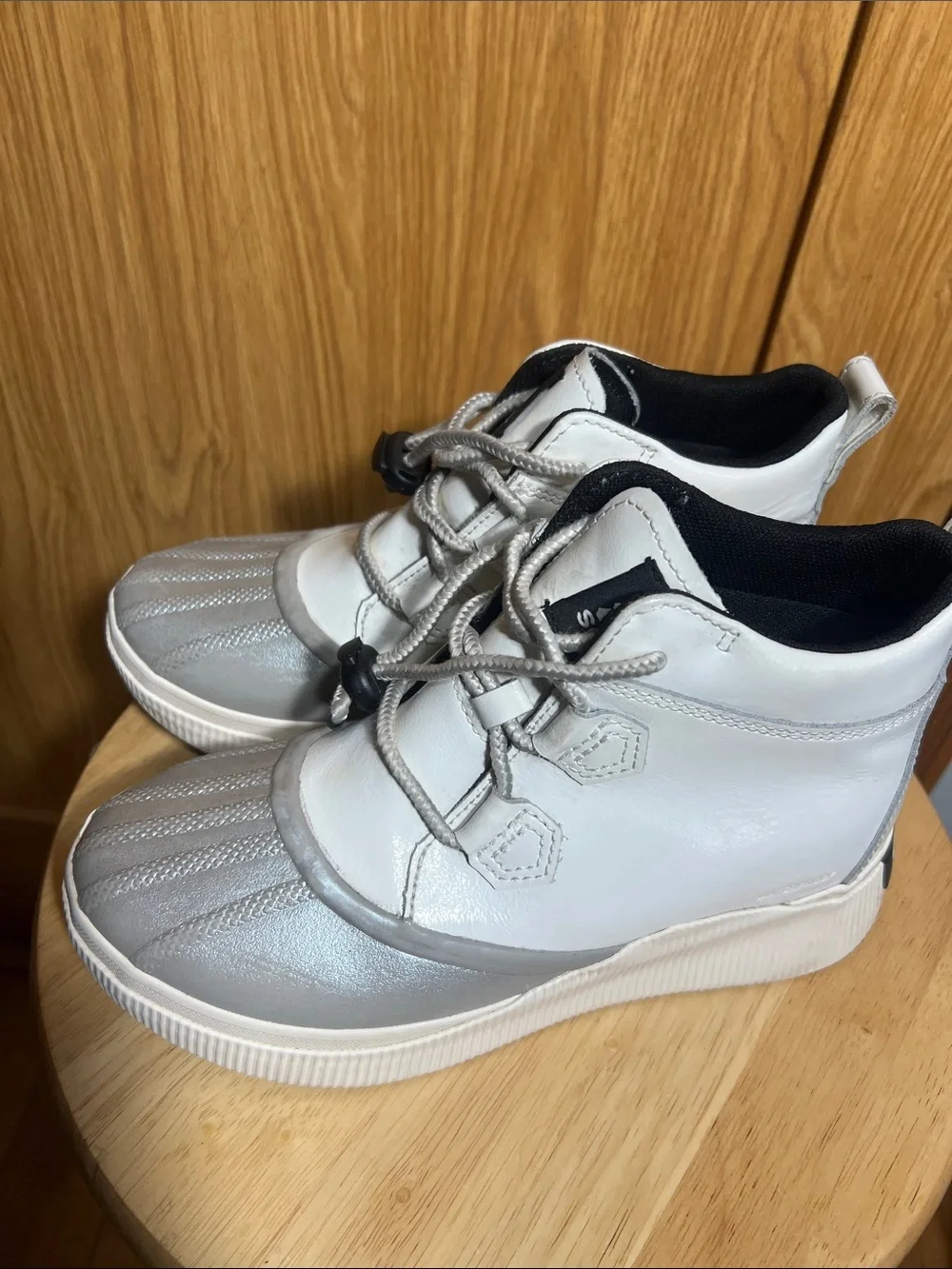 Sorel Gray & White Women's Duck Boot Sneakers